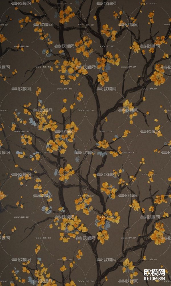 新中式墙面壁画贴图下载