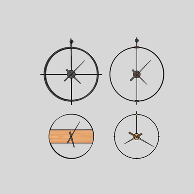  现代金属挂钟su模型 
