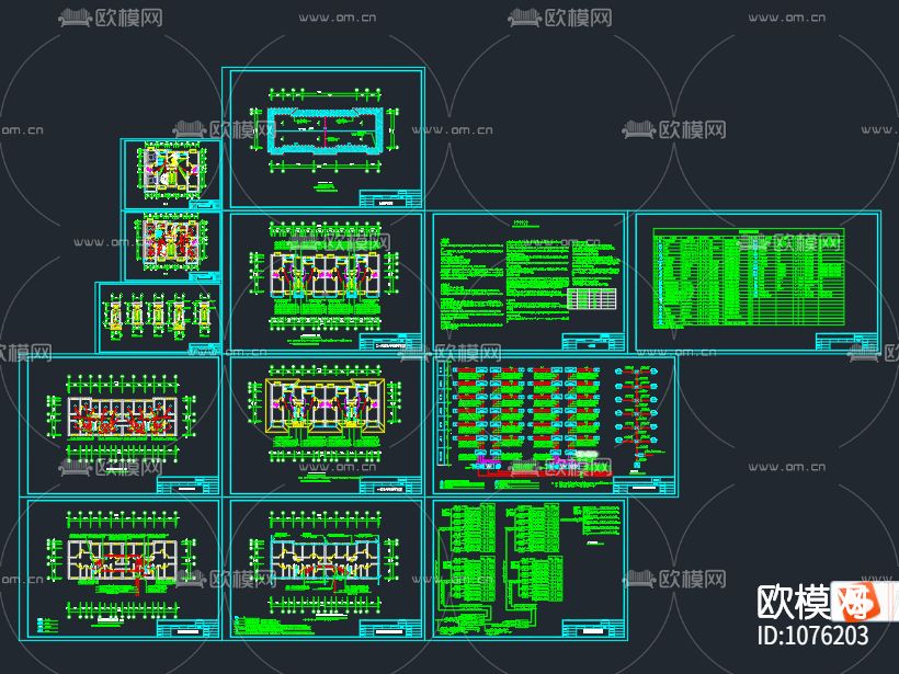 标准建筑电气施工图，包括电气平面布置图、强电、弱电图等下载