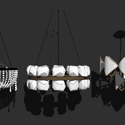 现代水晶吊灯su模型