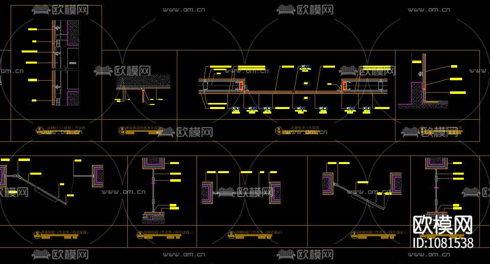 现代风格 门节点 推拉门节点下载（渲染图1）