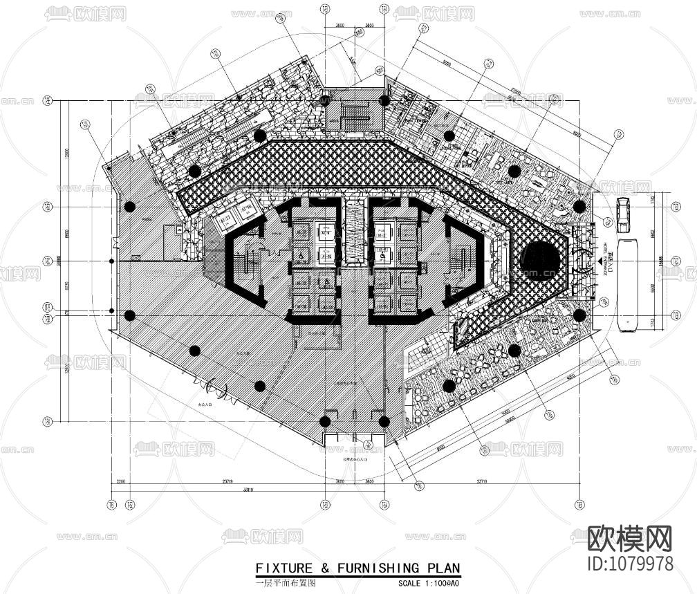 世茂福州洲际酒店施工图下载（渲染图1）