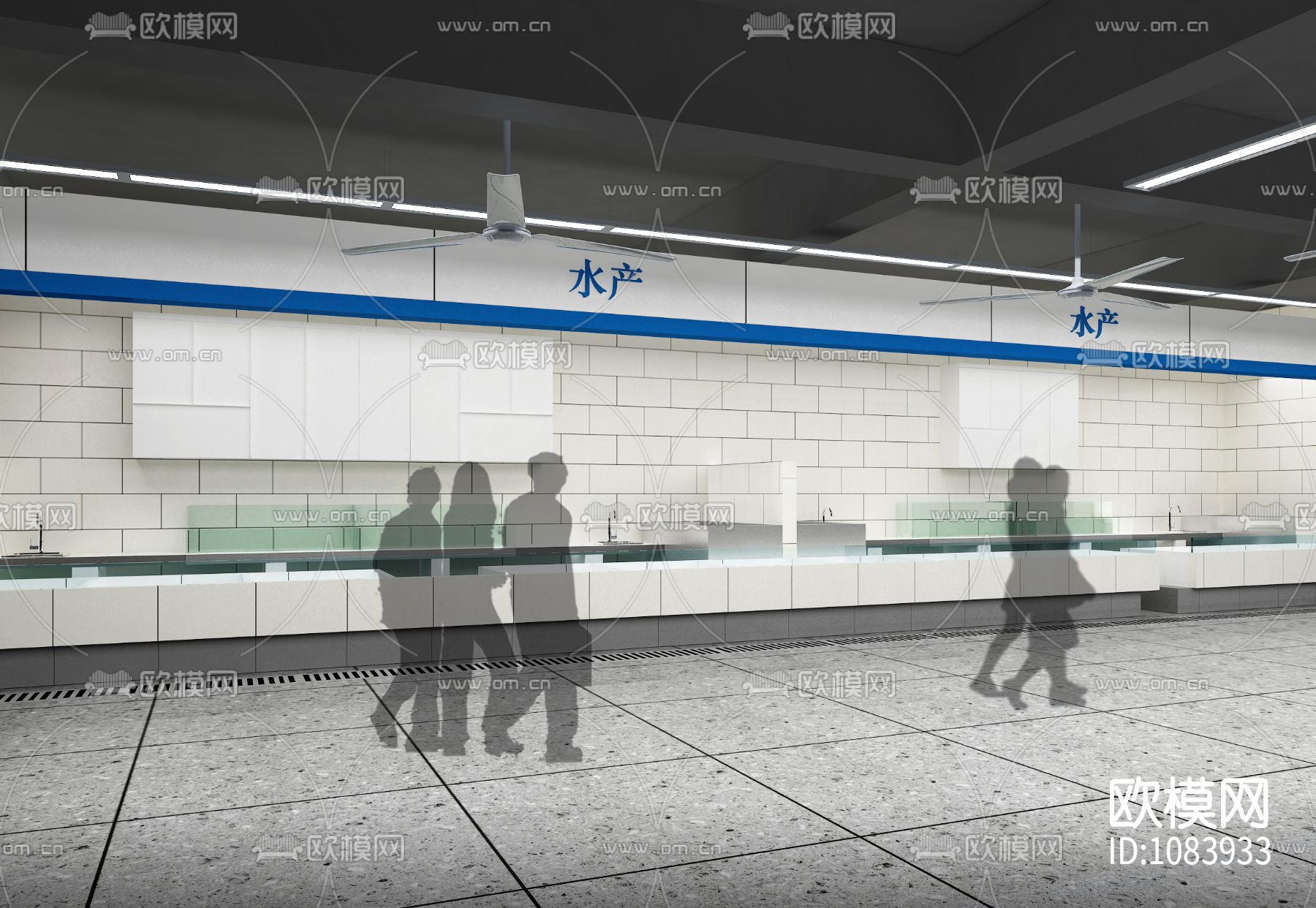 [南京]成熟社区中心大型便民综合菜市场室内装修图（含效果图）