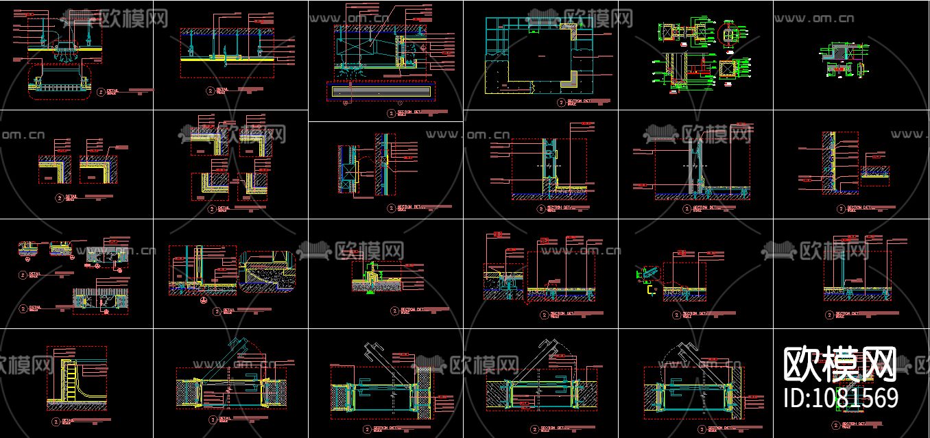 现代风格 吊顶节点 墙面节点 地面节点 节点大全下载（渲染图2）
