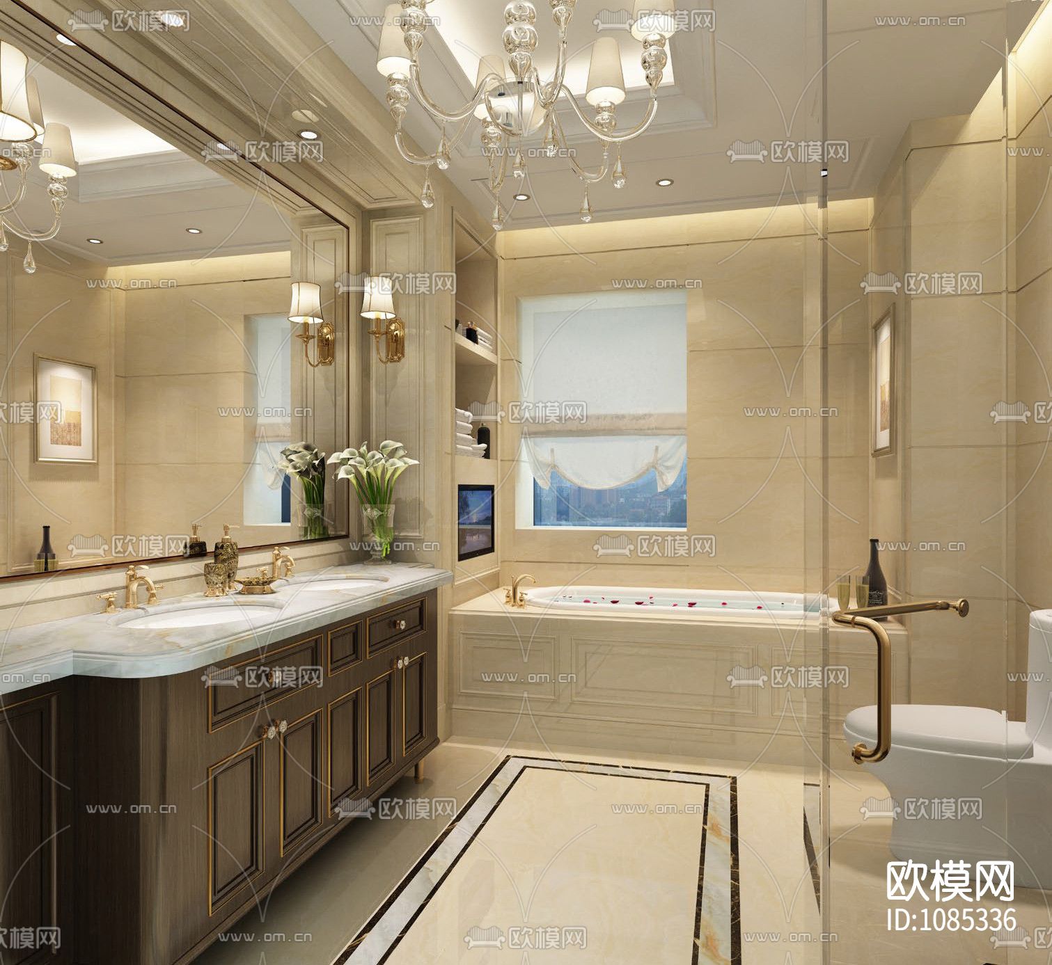 大连维多利亚公馆 D1户型样板间下载（渲染图8）