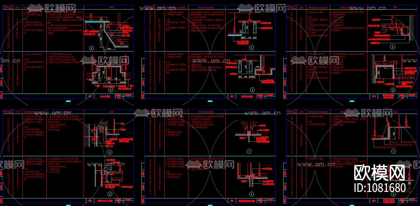 现代风格 吊顶节点 墙面节点 地面节点 节点大全下载（渲染图3）