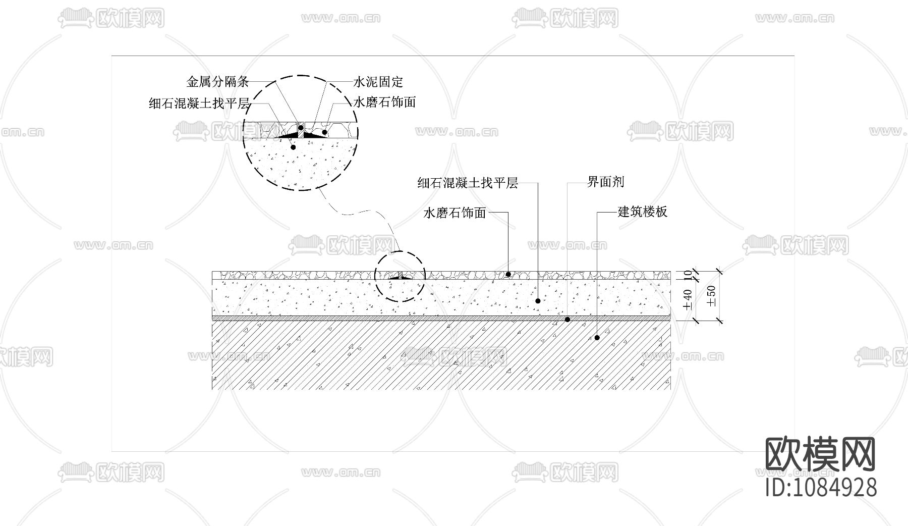 水磨石地坪节点图下载