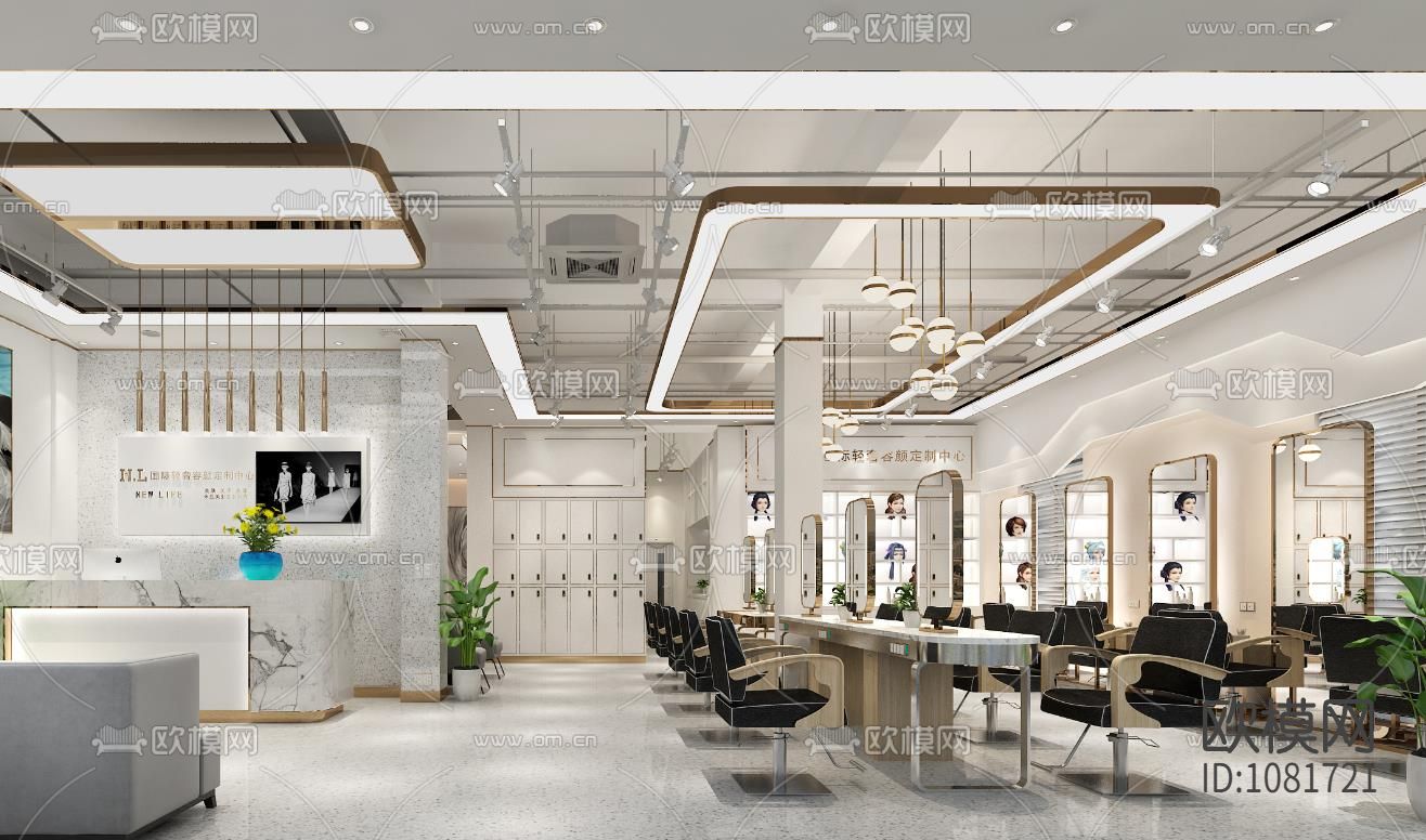 美发美容店300平的设计方案图