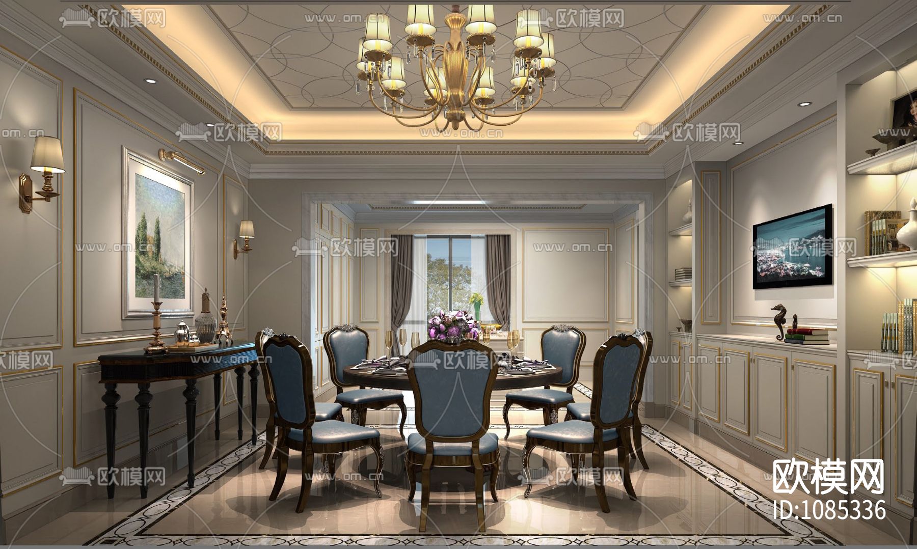 大连维多利亚公馆 D1户型样板间下载（渲染图5）