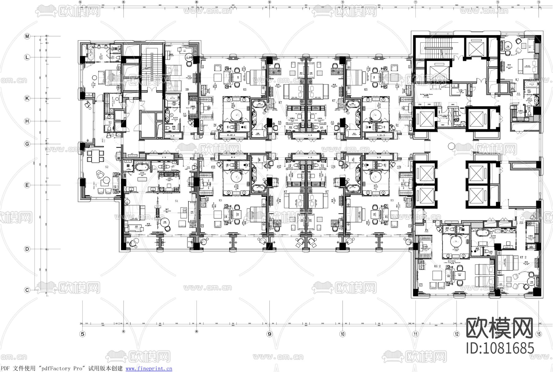 酒店客房施工图下载（渲染图1）