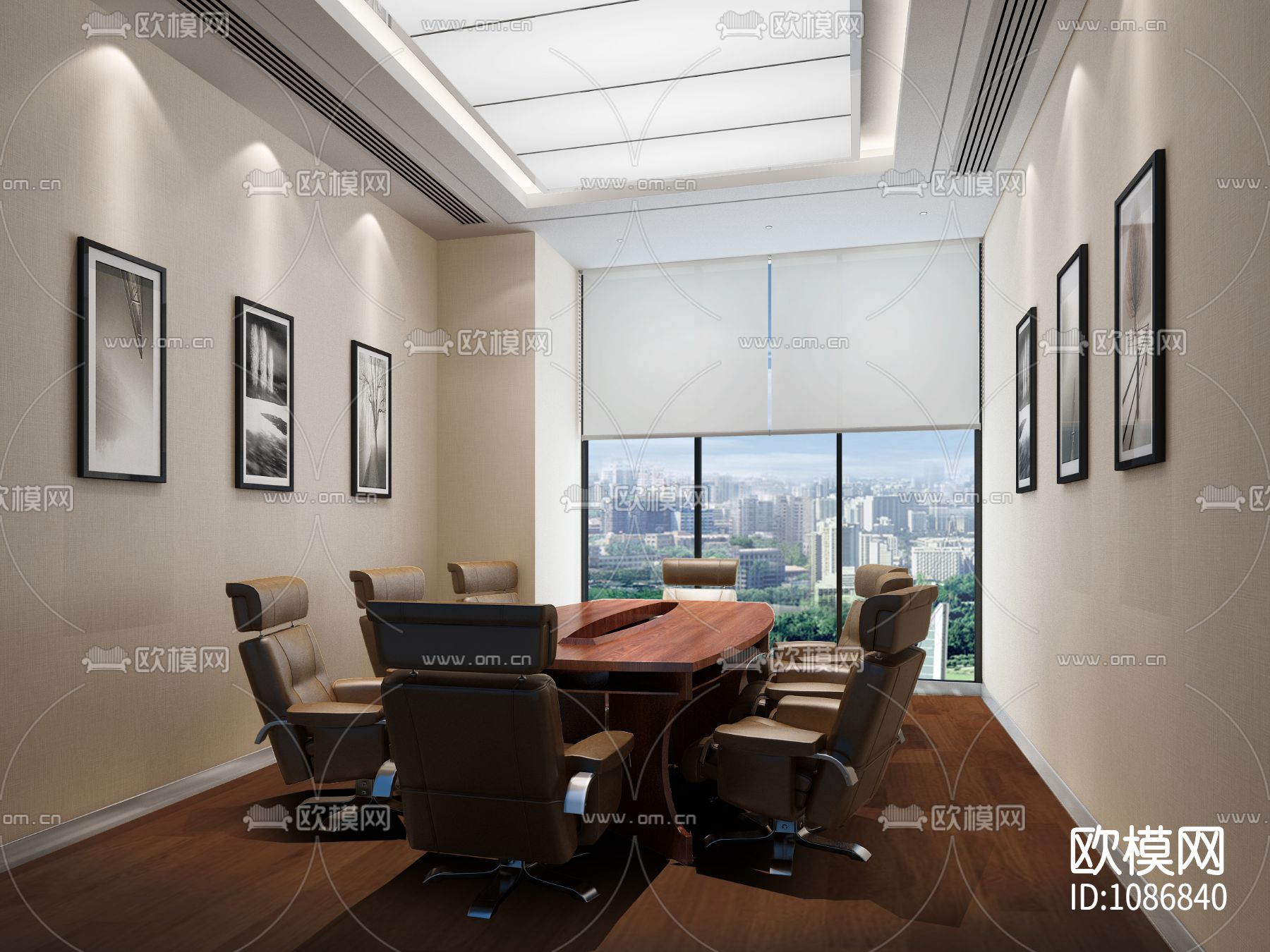 现代办公室设计施工效果图下载（渲染图7）