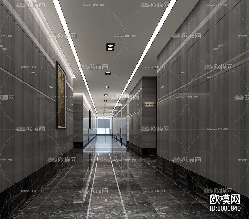 现代办公室设计施工效果图下载（渲染图3）