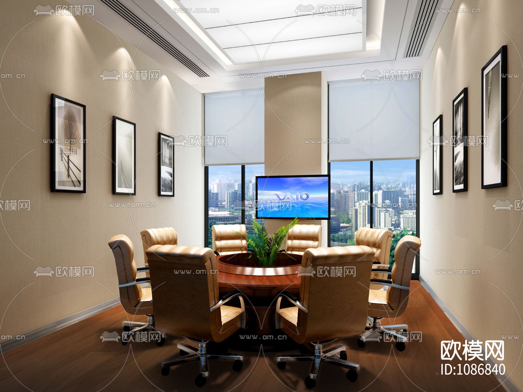 现代办公室设计施工效果图下载（渲染图9）