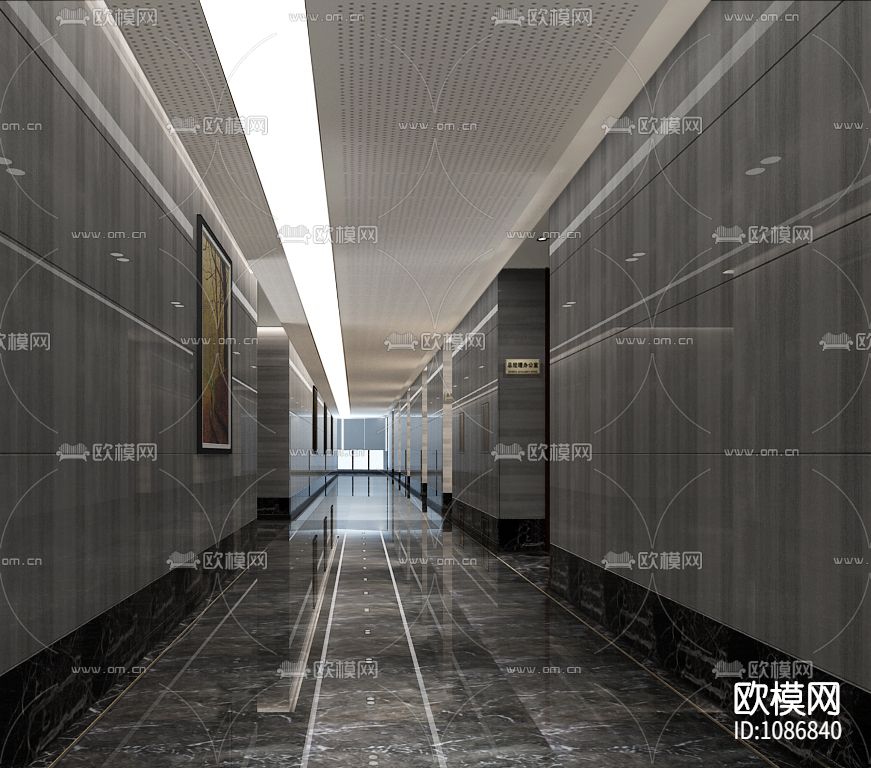 现代办公室设计施工效果图下载（渲染图2）