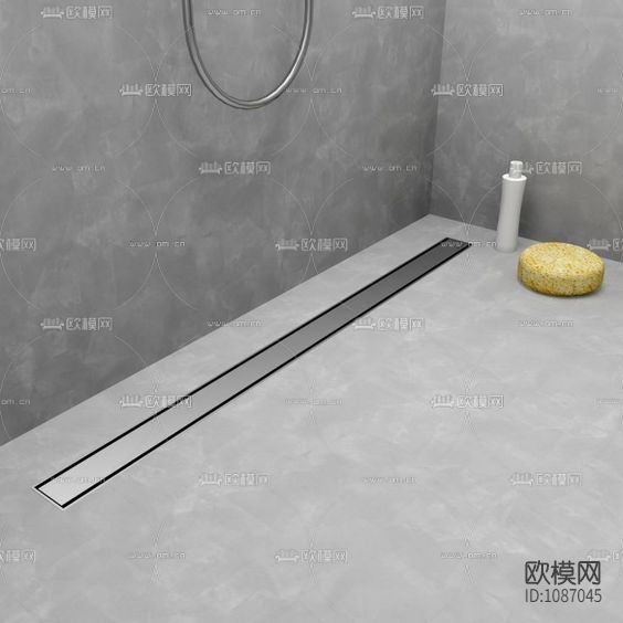 淋浴间隐藏式地漏通用施工图下载（渲染图9）