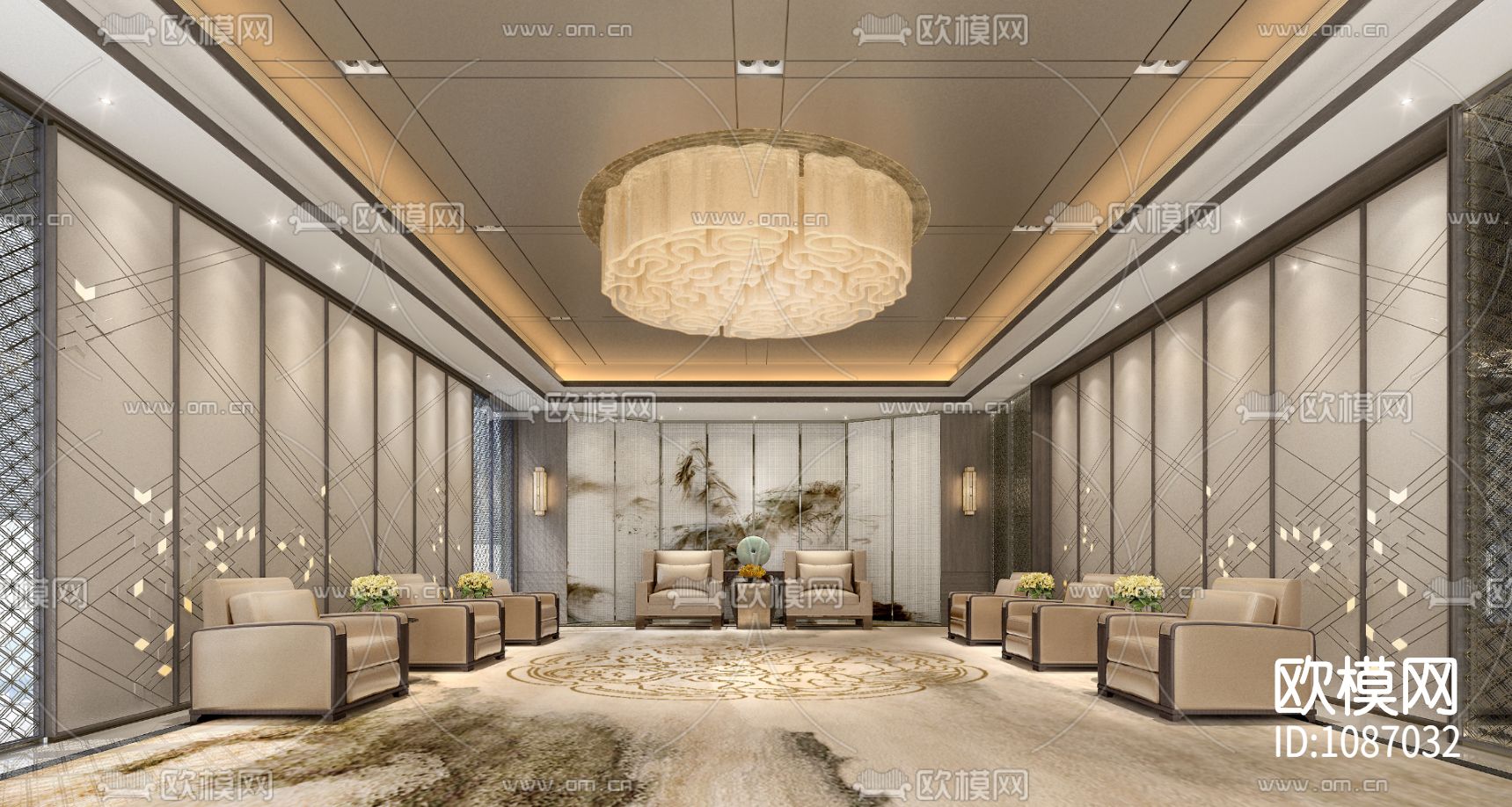 鸿荣源壹方中心办公层丨PPT效果图方案+施工图