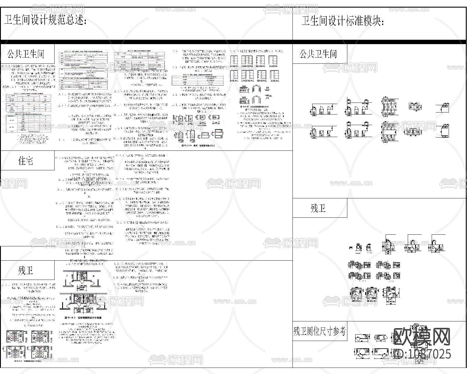 多场所卫生间设计规范（含无障碍卫生间）CAD图集下载（渲染图4）