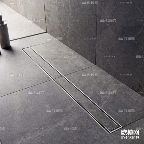 淋浴间隐藏式地漏通用施工图下载（渲染图6）