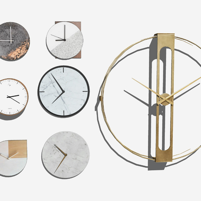  现代金属装饰挂钟su模型 