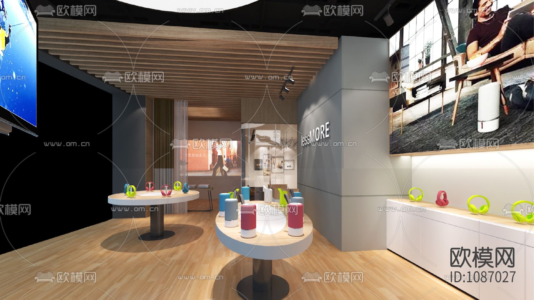 商场小鸟音响店丨效果图方案施工图