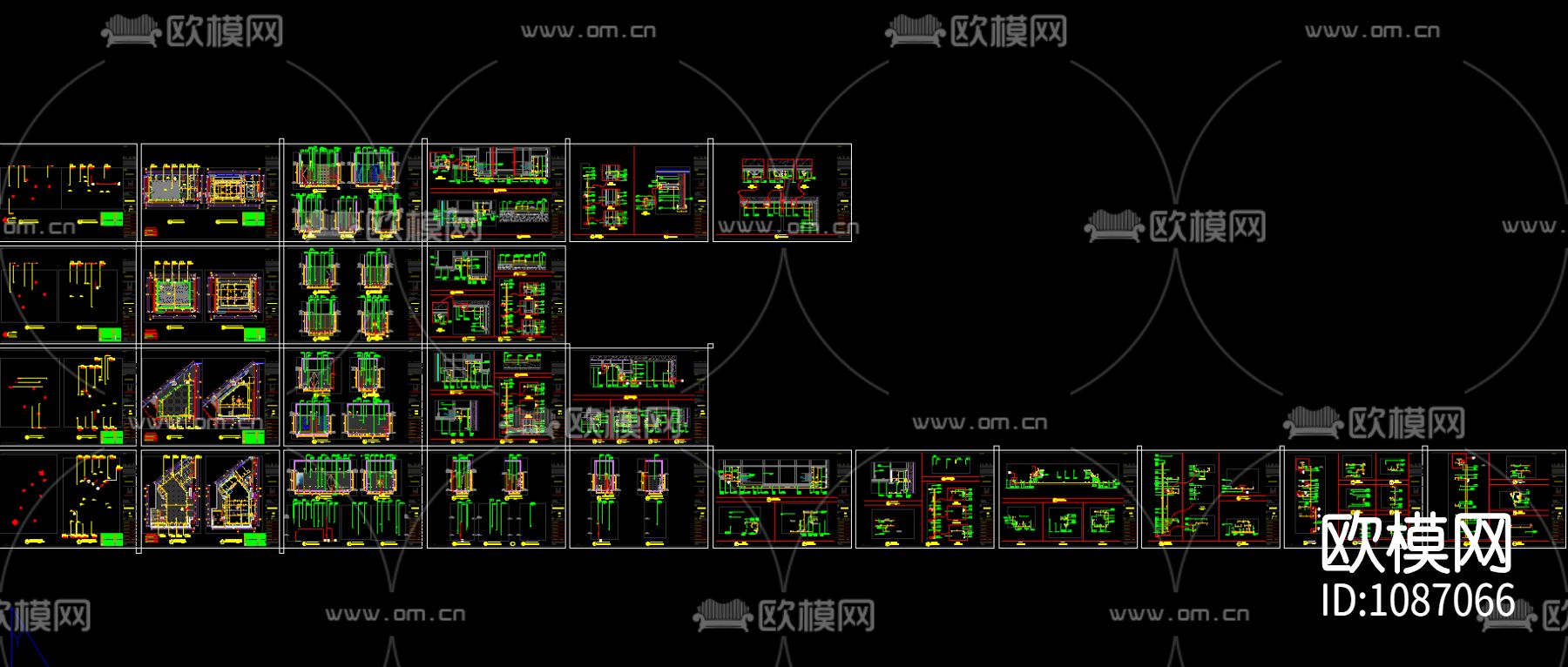 株洲海天渔港酒楼CAD施工图+材料表+效果图下载（渲染图1）
