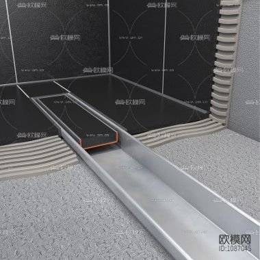 淋浴间隐藏式地漏通用施工图下载（渲染图7）