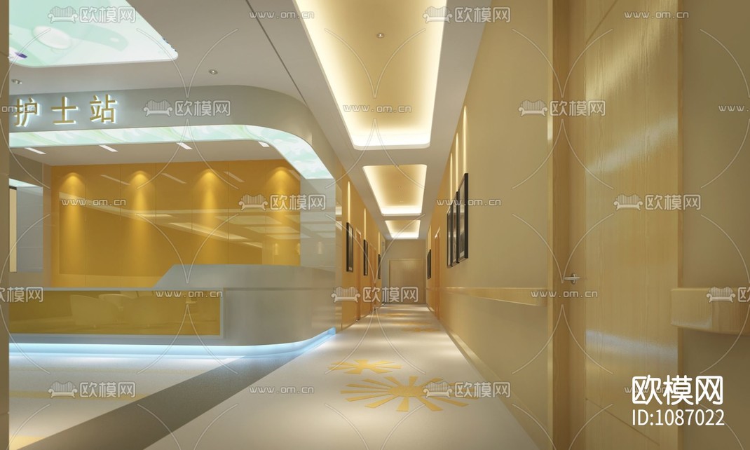 妇幼保健医院室内施工图 含高清效果图及水电系统图-免费3dmax模型库-欧模网