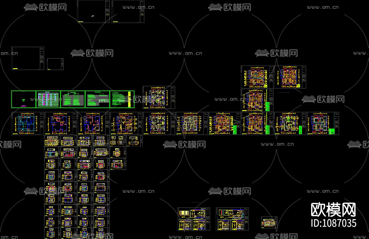 极简对白三居室住宅室内施工图+实景+3D模型下载（渲染图5）