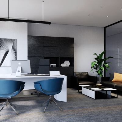  现代经理办公室su模型 