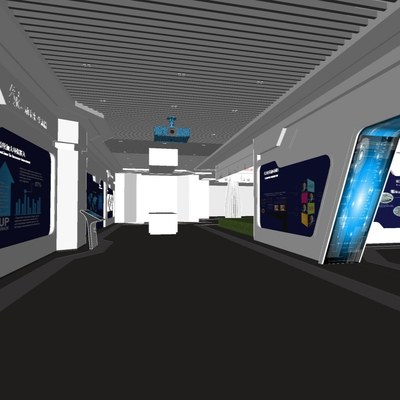  现代科技展厅su模型 