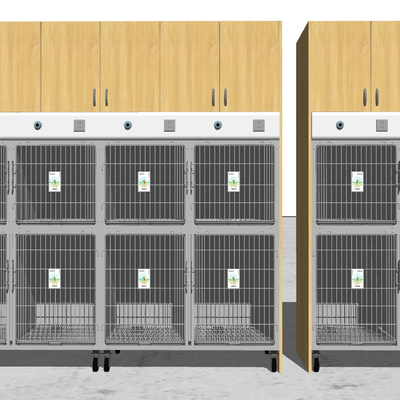  现代宠物笼su模型 