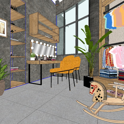  北欧摄影工作室su模型 