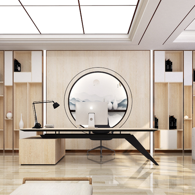  新中式总经理办公室su模型 