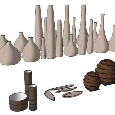  北欧罐子陶瓷器皿su模型 