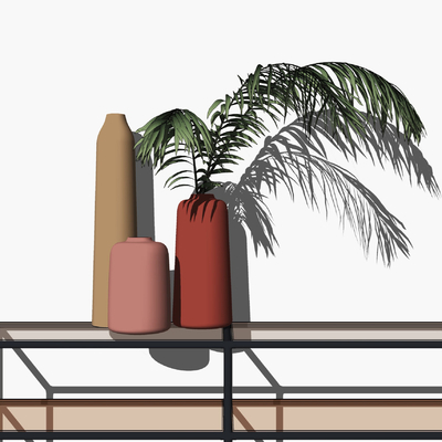 现代花瓶花艺su模型