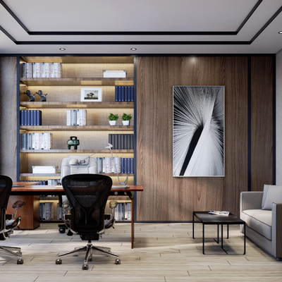  现代经理办公室su模型 