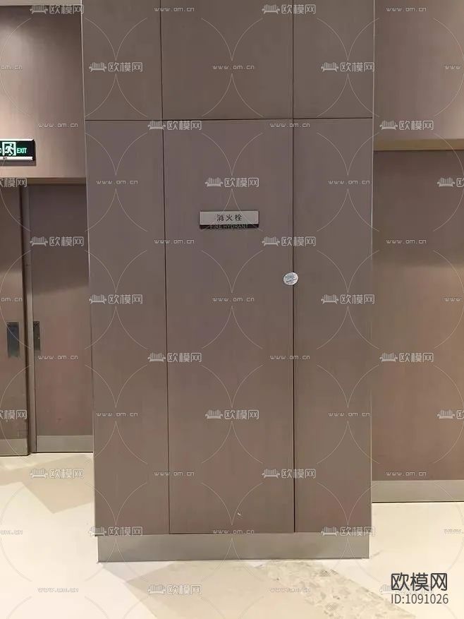 玻璃，石材，木饰面暗藏式消防栓节点详图下载（渲染图7）