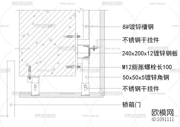 室内14套电梯间节点大样剖面详图
