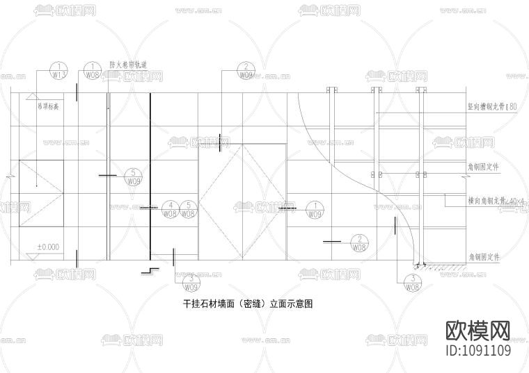 设计院标准图集 -全套墙面石材节点 干挂大理石 贴砖剖面 各种材料接缝做法下载（渲染图7）