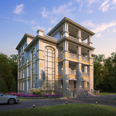 欧式3d别墅外观模型-建筑3d模型-3dmax模型免费下载-欧模网