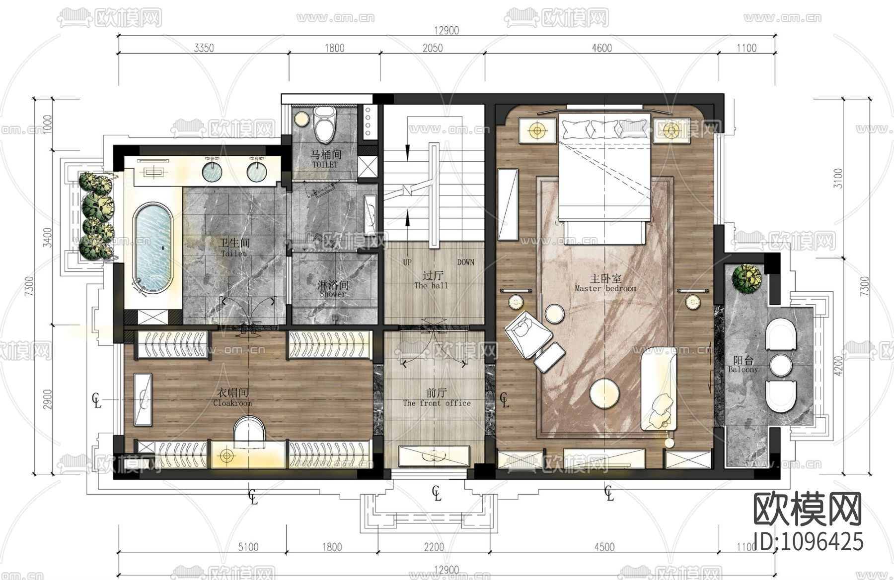 金茂绿岛湖250平别墅 施工图＋实景照片＋设计说明下载（渲染图7）