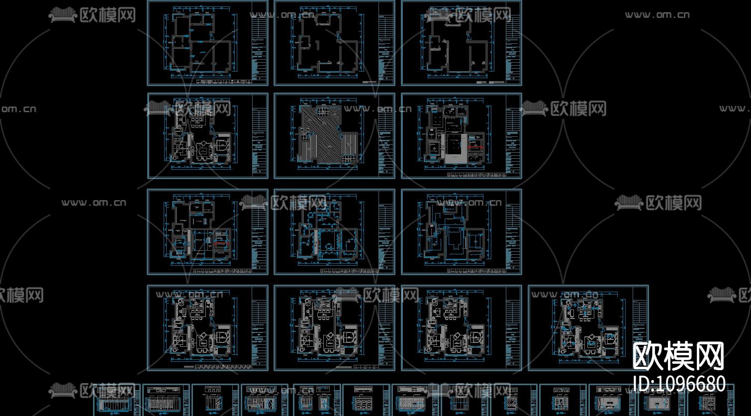 晓安设计--平行世界145m²家装设计 施工图＋实景照片下载（渲染图3）