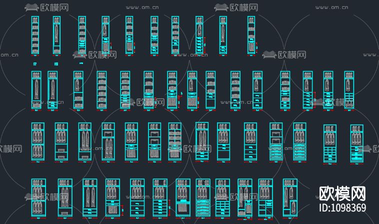 各类尺寸衣柜图集下载（渲染图1）
