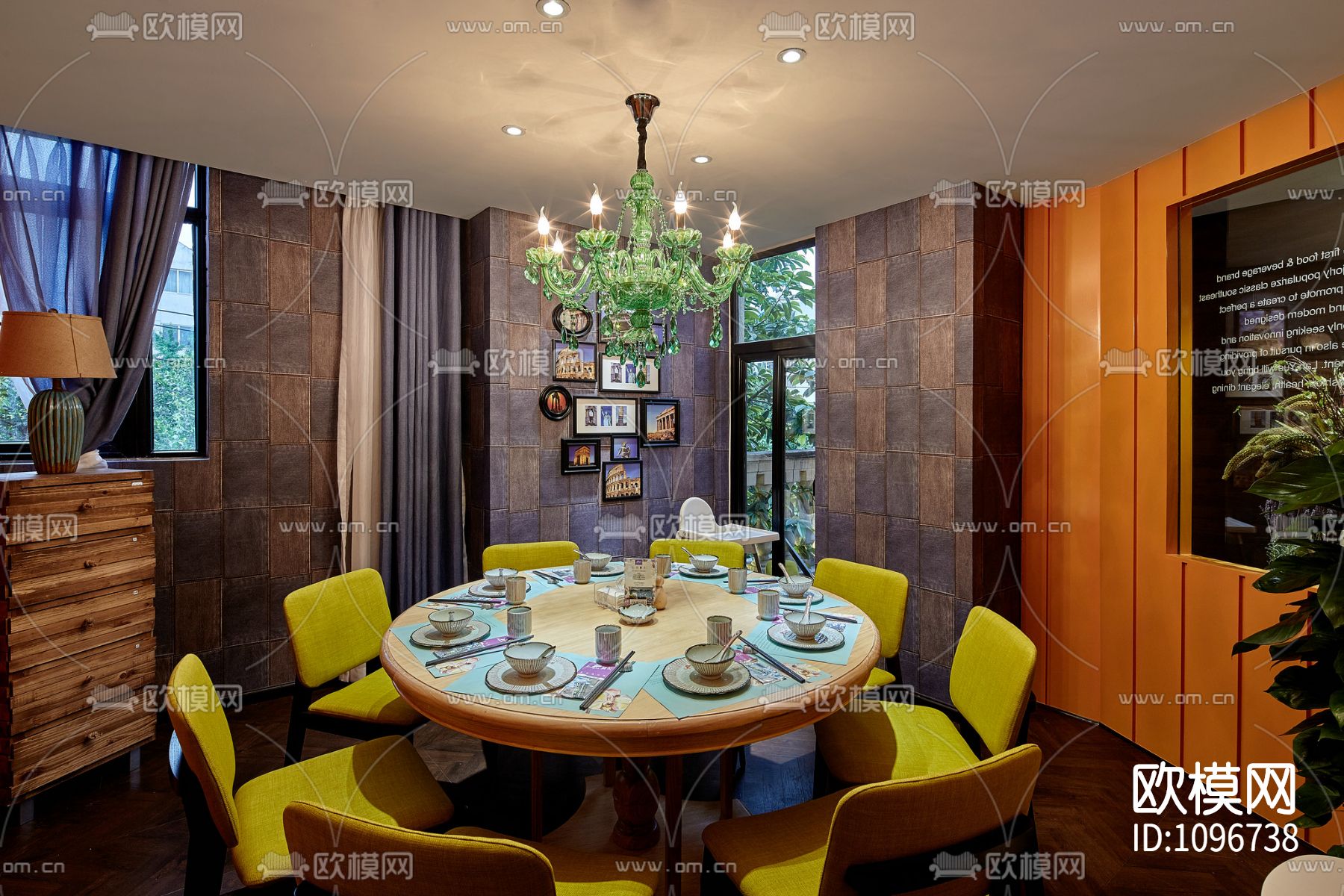 澜悦东南亚料理餐厅600m² 施工图＋实景照片下载（渲染图8）