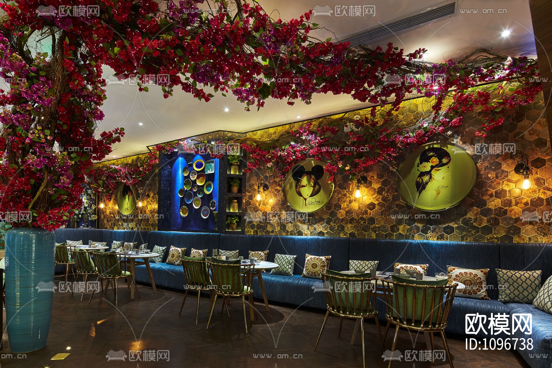 澜悦东南亚料理餐厅600m² 施工图＋实景照片下载（渲染图6）