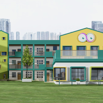 幼儿园外立面3d模型下载