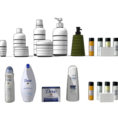  现代沐浴露洗发露su模型 