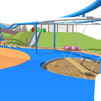  现代儿童游乐场su模型 