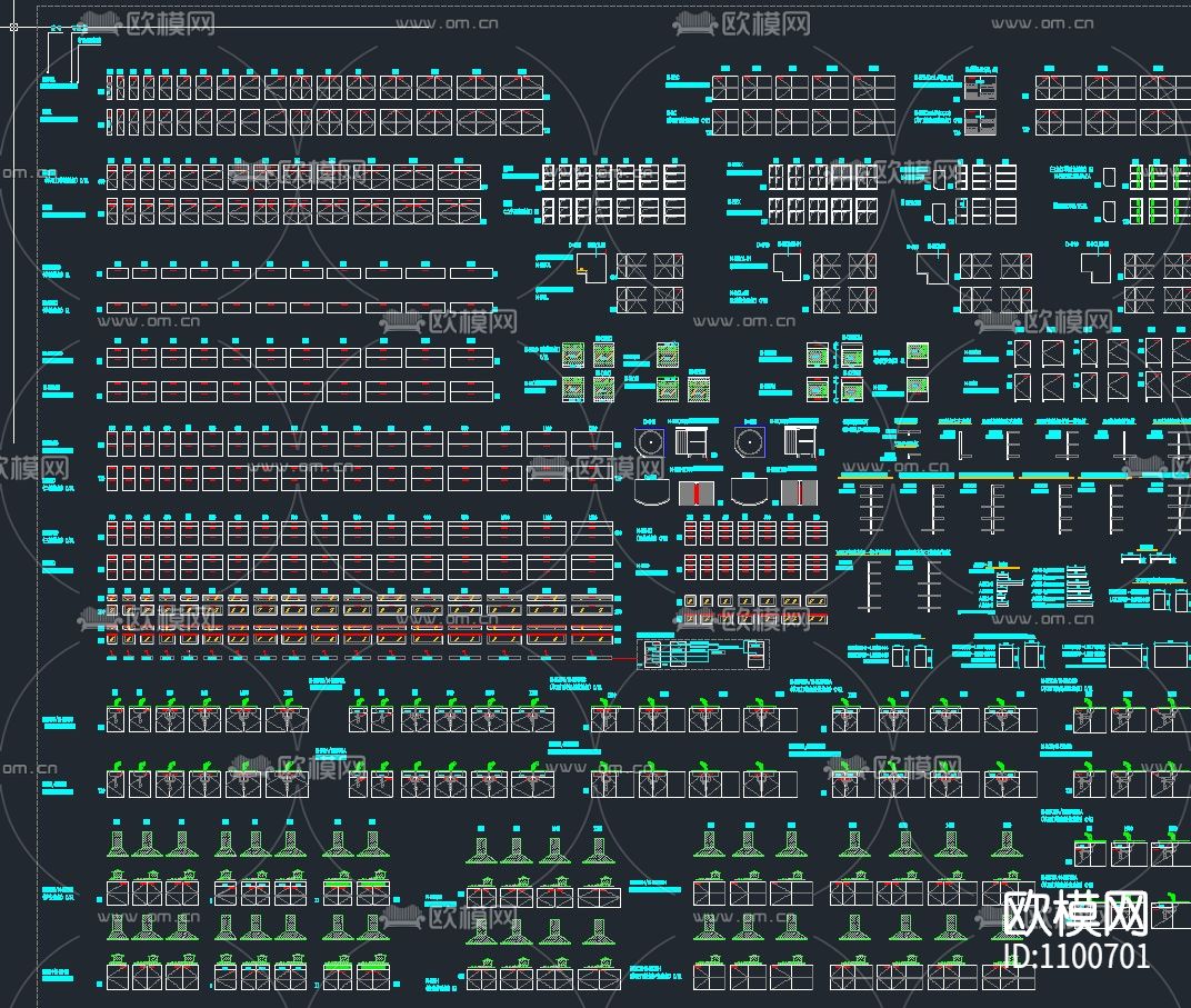 专业橱柜标准图块下载（渲染图1）