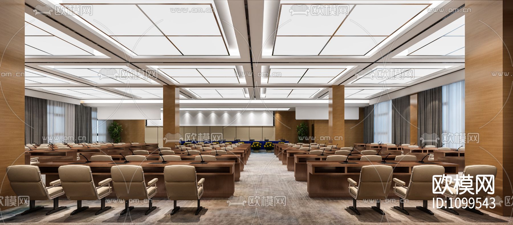 农信社办公楼全套图纸下载（渲染图7）